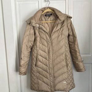 Women's Quilted Tan Coat